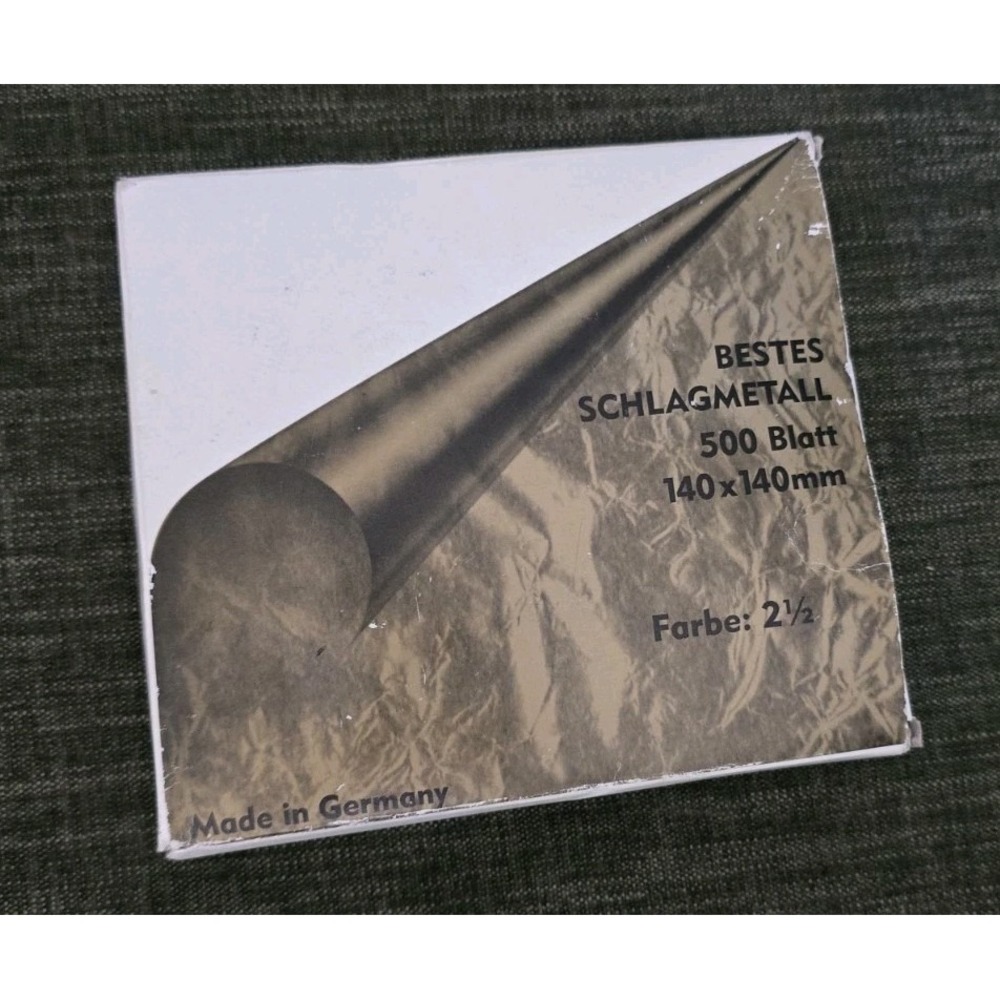 German Made Composition Metal Leaf 500 Leaves Color 2 1/2 Imitation Gold Foil
